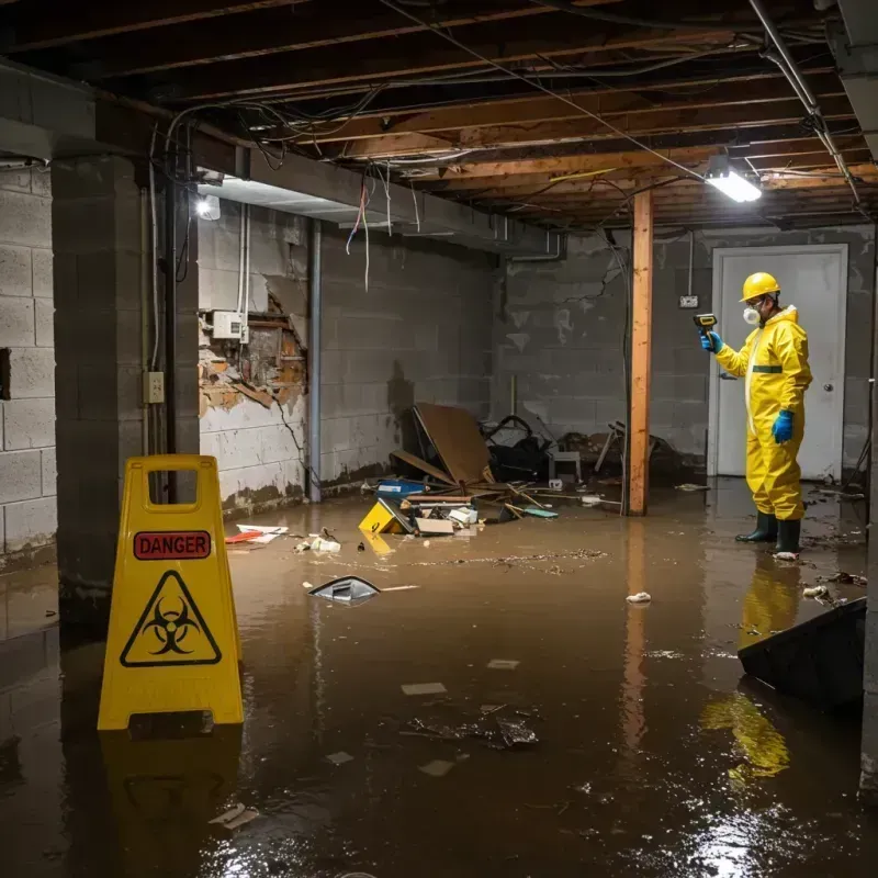 Flooded Basement Electrical Hazard in Wabasso Beach, FL Property